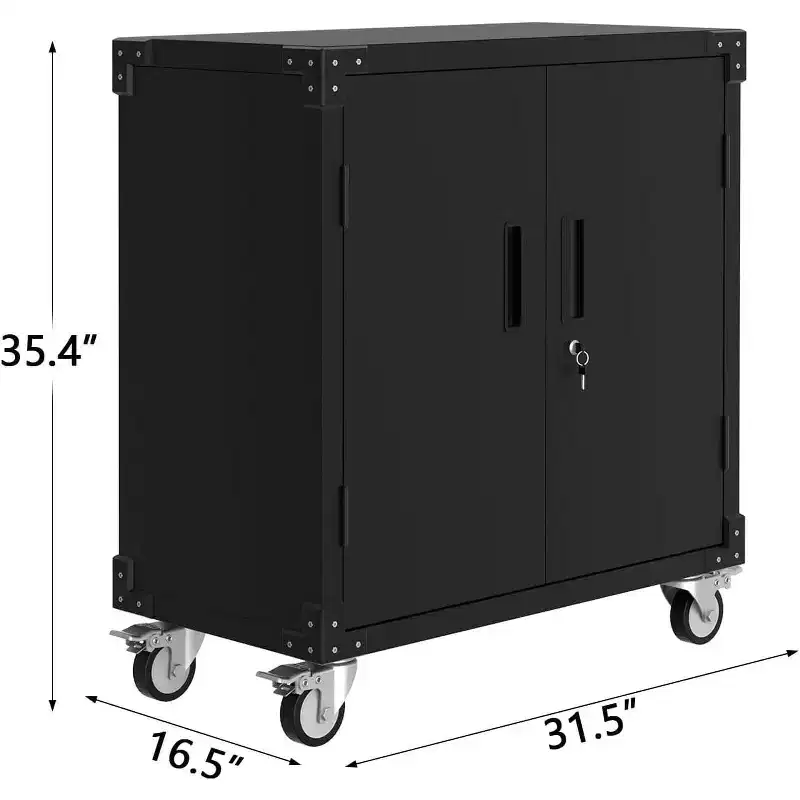 Heavy Duty Rolling Metal Tool Storage Cabinet with Adjustable Shelf and Locks for Garage and Workshop