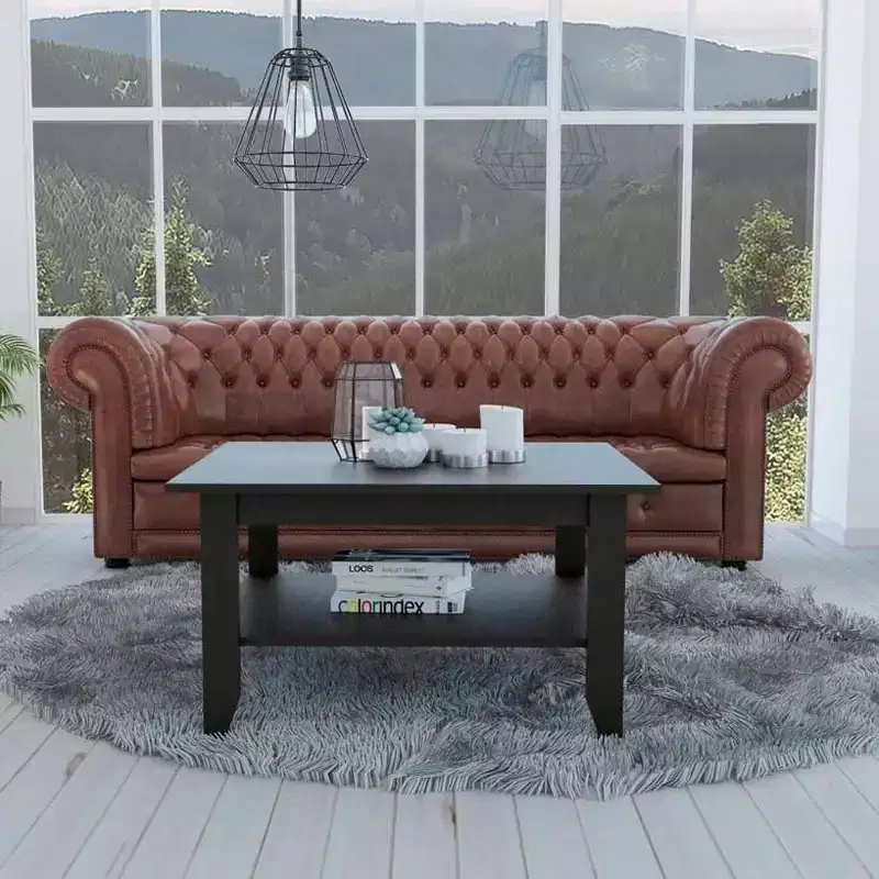 Trieste Coffee Table Black - Boahaus: Modern Minimalist Design, 31.5"x27.5" Surface, Lower Shelf