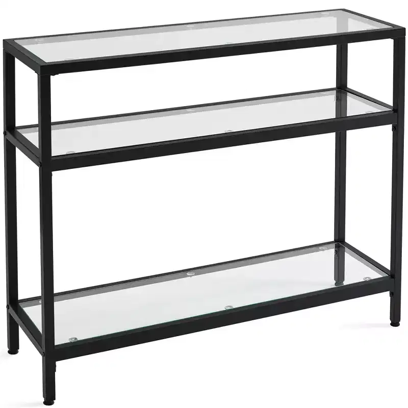 3-Layer Tempered Glass Console Table