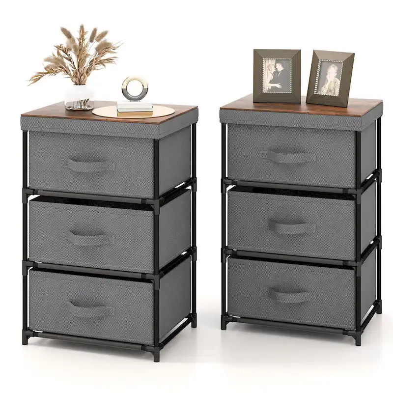 3 Drawers Dresser Fabric Storage Tower Organizer Unit Tall