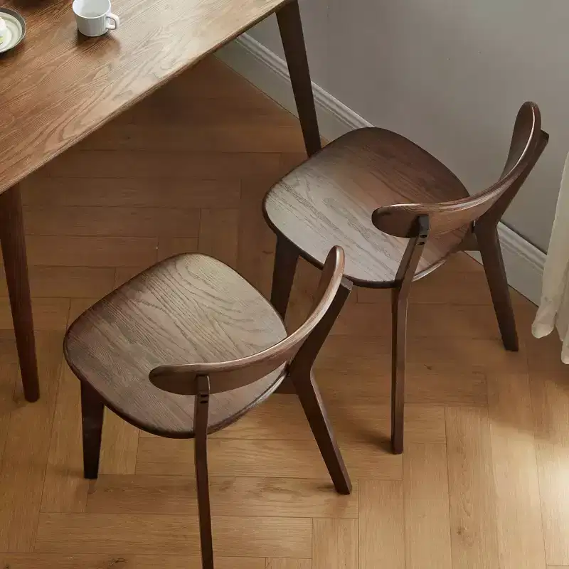 MAYEERTY Set of 4 Oak Solid Wood Dining Chairs, Wooden Chairs for Kitchen Dining Room Living Room