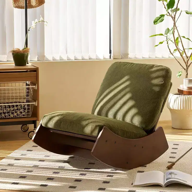 Comfortable Upholstered Glider Rocking Chair, Multi-Position,Accent Chair for Living Room, Bedroom or Nursery