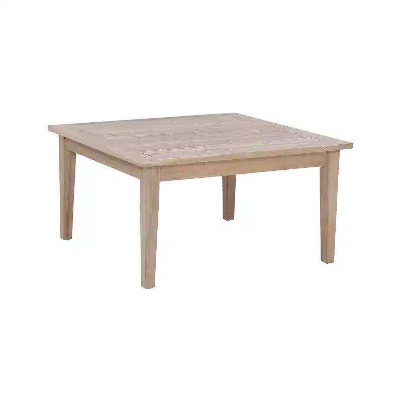 Linon 4pc Melita Acacia Sectional & Coffee Table Beige
