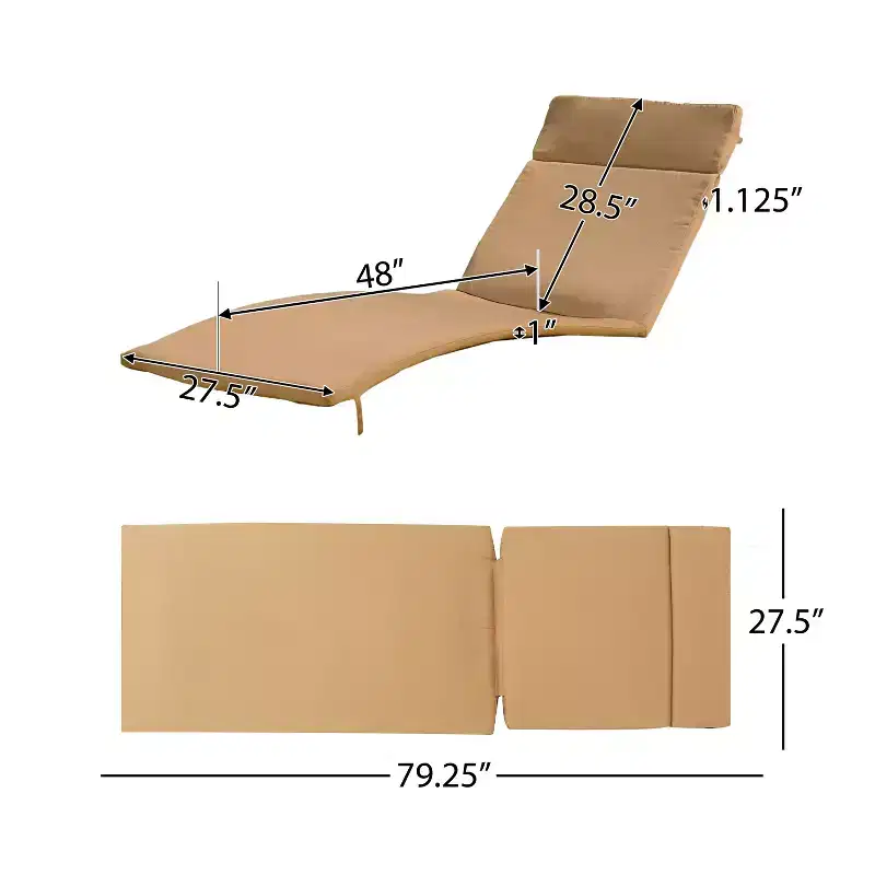 GDFStudio Olivia Multibrown 3 Piece Armless Chaise Lounge Chat Set with Cushions