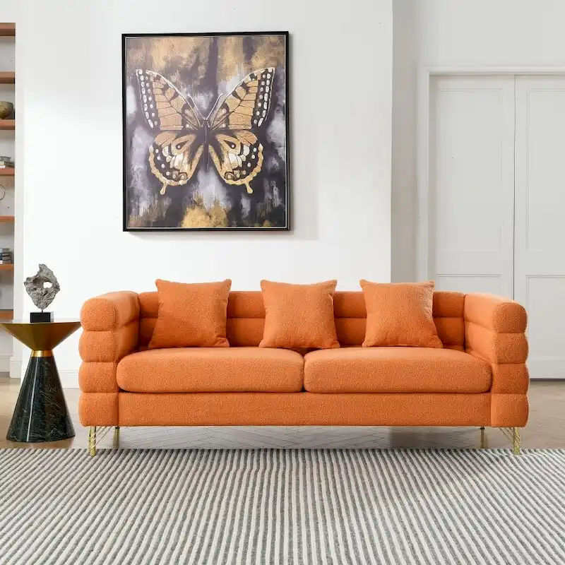 Fabric 3-seater Sofa with 3 Pillows