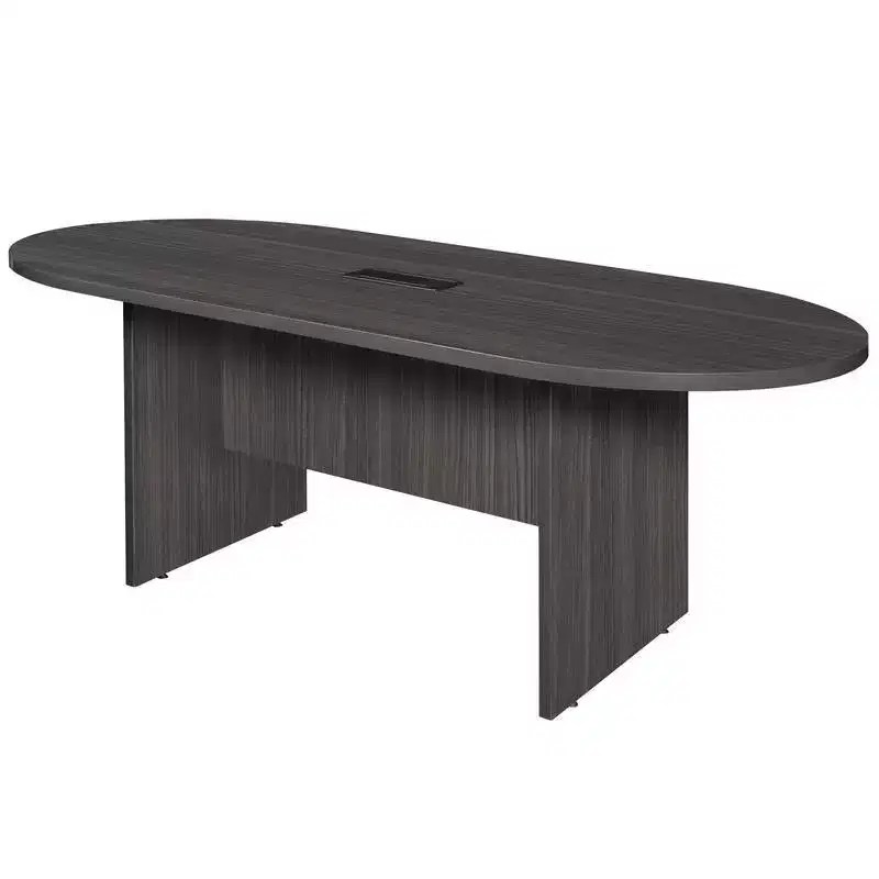 6' Legacy Racetrack Conference Table with Charging Port Ash Gray - Regency: Seats 4-8, Power/Data Ports
