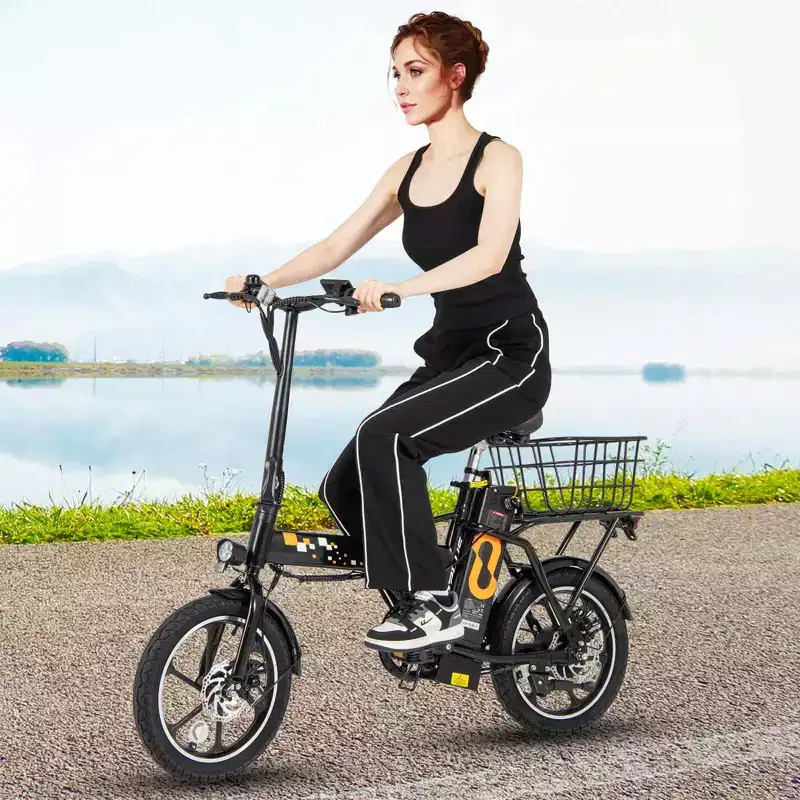 Costway 16 Folding E-Bike Portable Electric Bicycle with Peak 650 W Brushless Motor