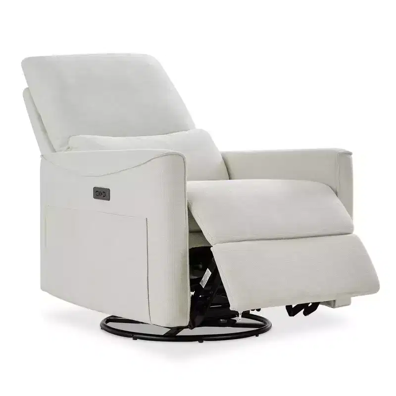 Power Swivel Rocker Recliner Chair - 270° Swivel, USB/Type-C Charging, Lumbar Support, 350 lb