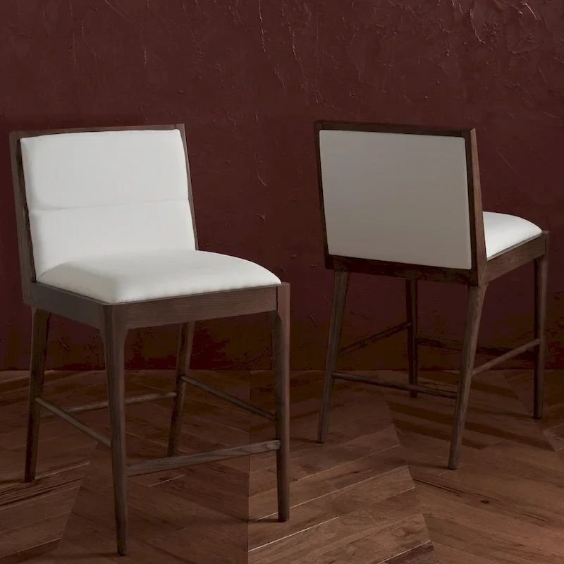 SAFAVIEH Couture Vonne Linen Counter Stool (Set of 2) - 19Wx22Dx36H