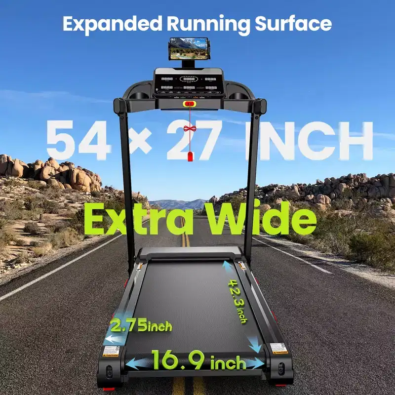3.75HP Quiet Motor Treadmill with Incline, 330 lb Capacity, LED Display, 105 Programs & Bluetooth Connectivity
