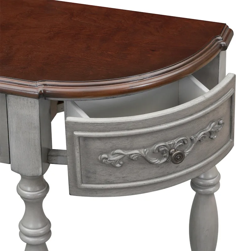 Merax Curved Console Table with 4 Drawers and 1 Shelf