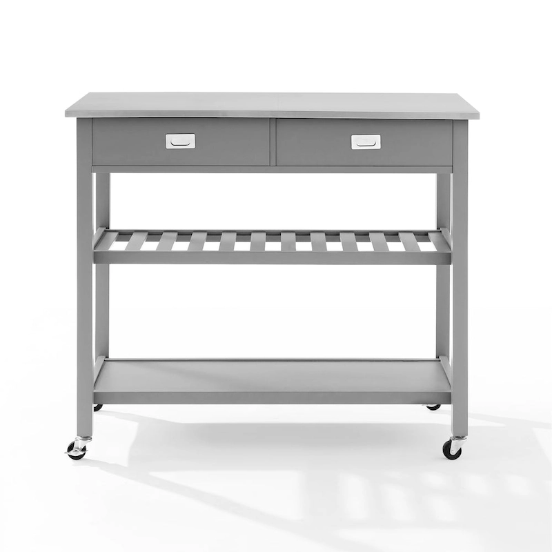 Crosley Chloe Stainless Steel Top Kitchen Island/Cart - 37H x 42W x 20D