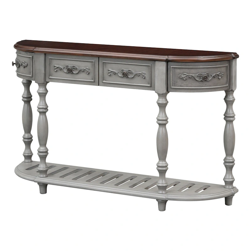 Merax Curved Console Table with 4 Drawers and 1 Shelf