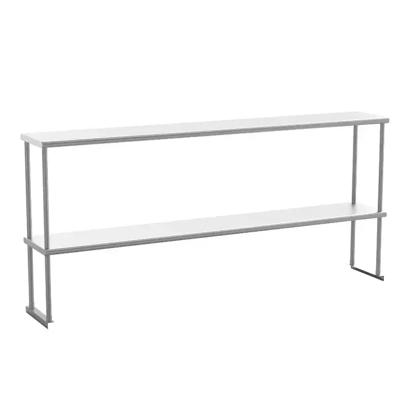 Commercial Stainless Steel Kitchen Double Overshelf – 430 Grade, 18 Gauge, NSF Certified