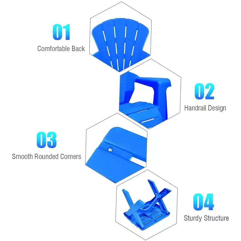 Costway Plastic Children Kids Table & Chair Set 3-Piece Play Furniture In/Outdoor Blue