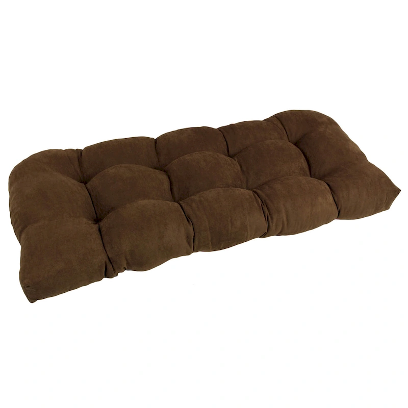 42-inch by 19-inch Rounded Back Microsuede Bench Cushion - 42 x 19