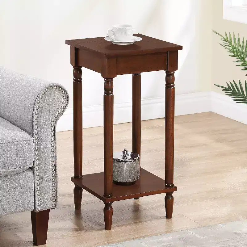 28 in.H Brown Color Rectangle Wood Table Top End Table 1 -piece