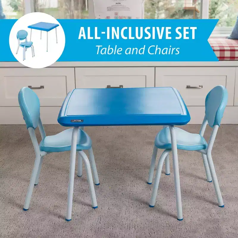 Lifetime Kids Table and Chairs Set, Blue (81037)