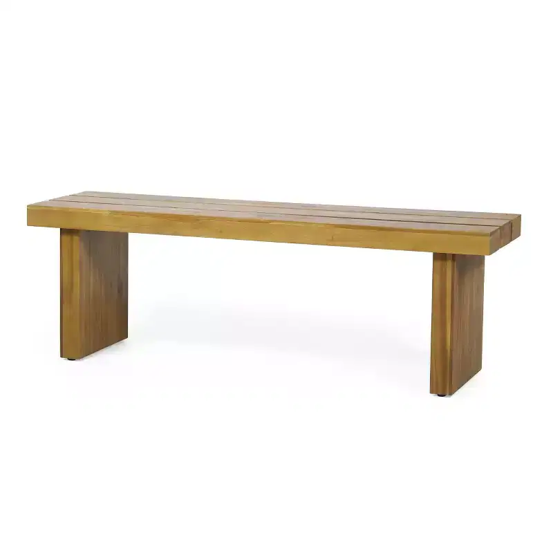 Christopher Knight Home Appling 57 Outdoor Acacia Wood Bench with Sled Base, Natural