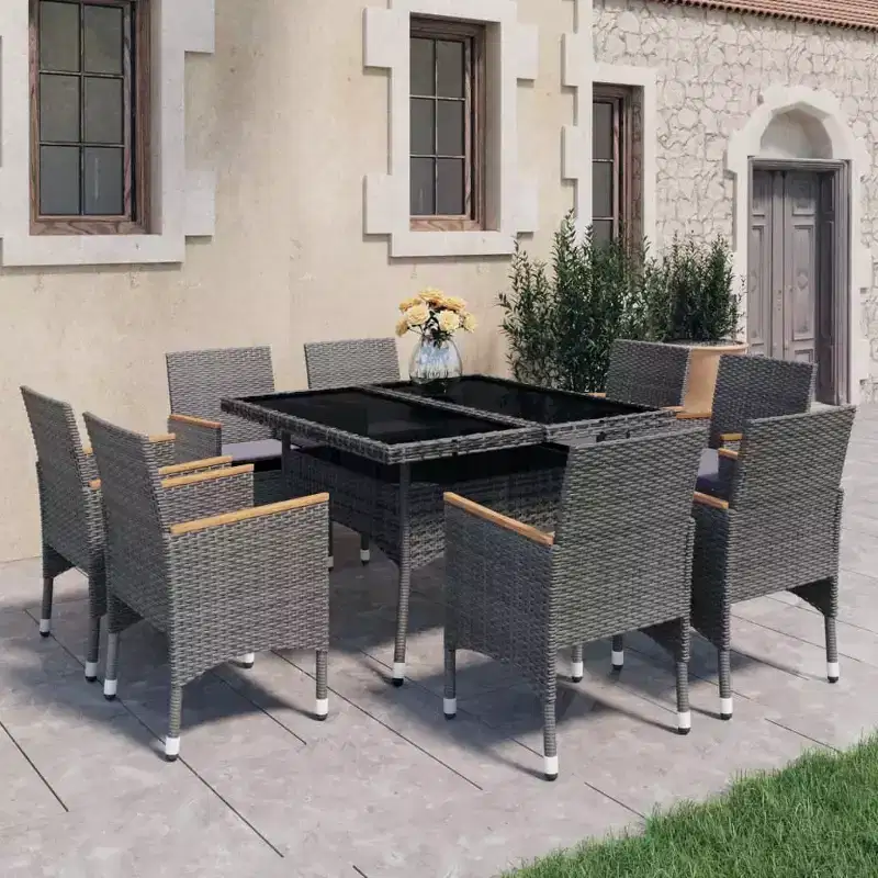 vidaXL Dining Set Grey, Brown