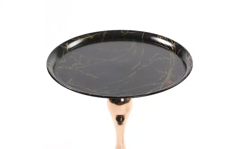 Mermaid Tail Pedestal Round Side Table, Anti-Rust Metal Tray Top Small Coffee Table, Versatile Accent Table, End Table for Living Room