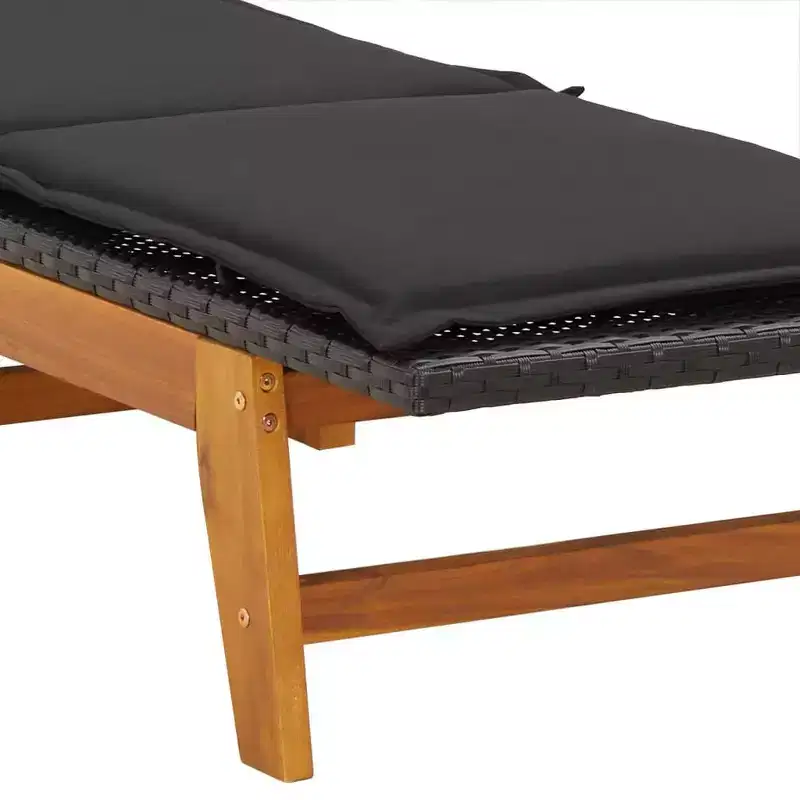 vidaXL Garden Lounge Set Black and brown PE rattan Standard