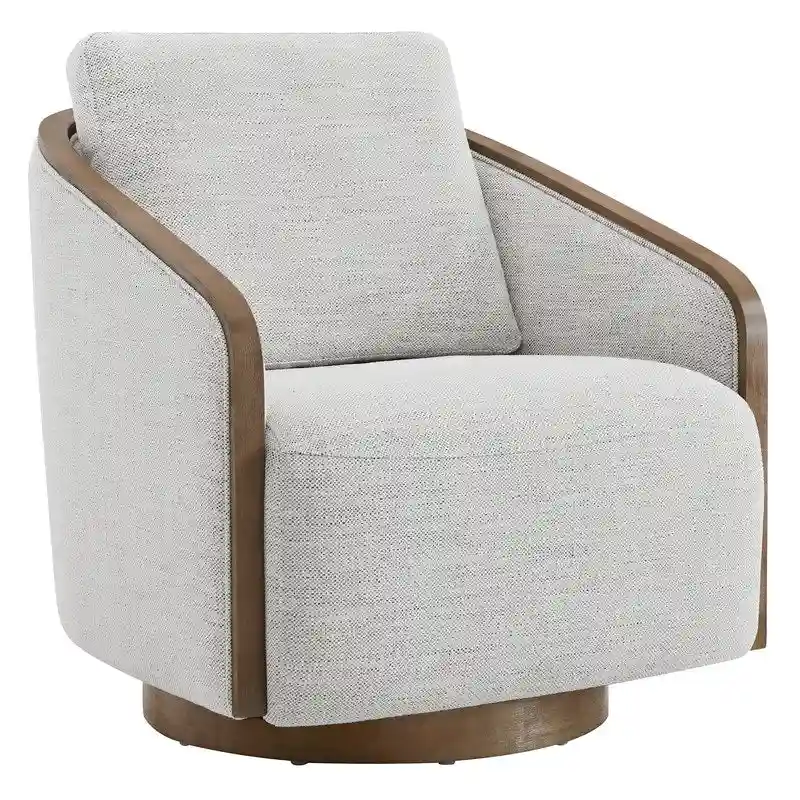 Skyler Modern Upholstered Living Room Swivel Bucket Accent Chair