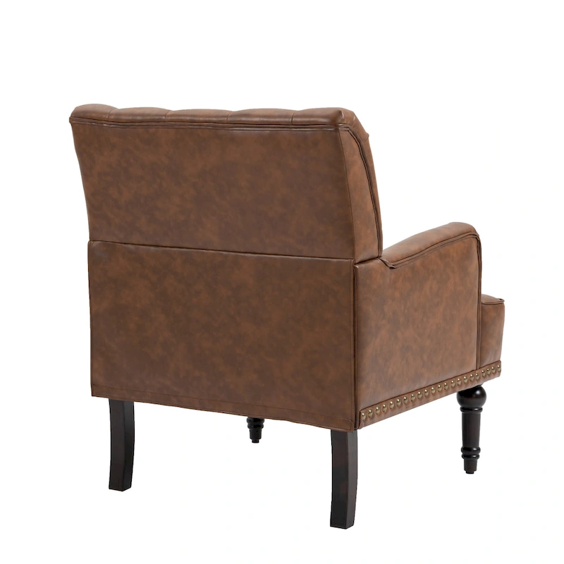PU Leather Living Room Accent Chair with Tufted Back