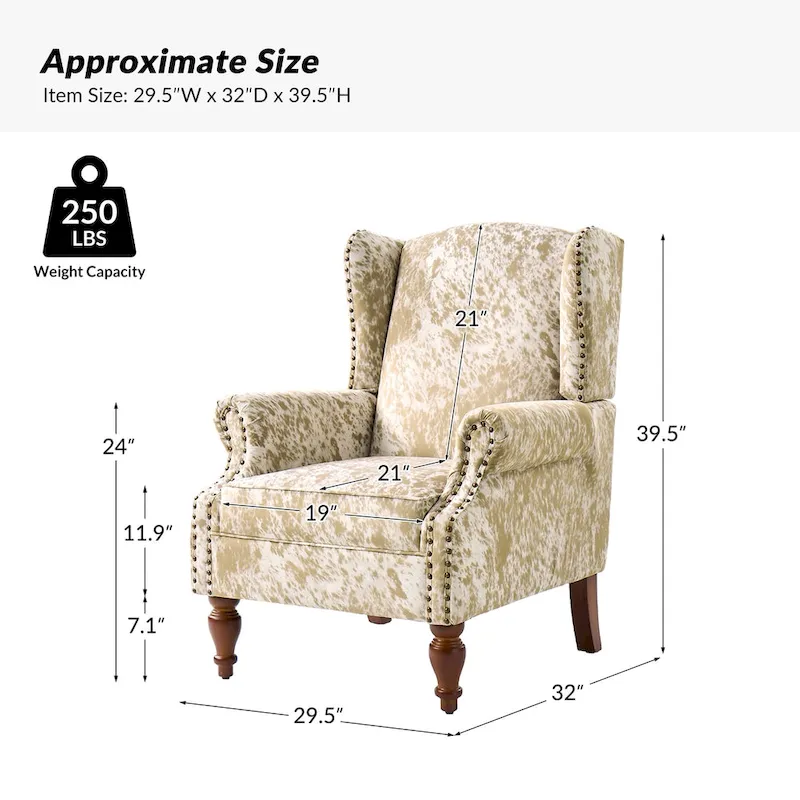 Ivan Traditional Animal Pattern Armchair with Nailhead Trim by HULALA HOME