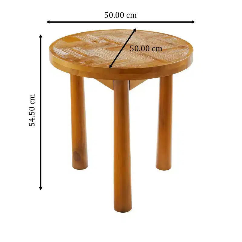 EHMKNP Mid-Century Modern Round Solid Wood End Table