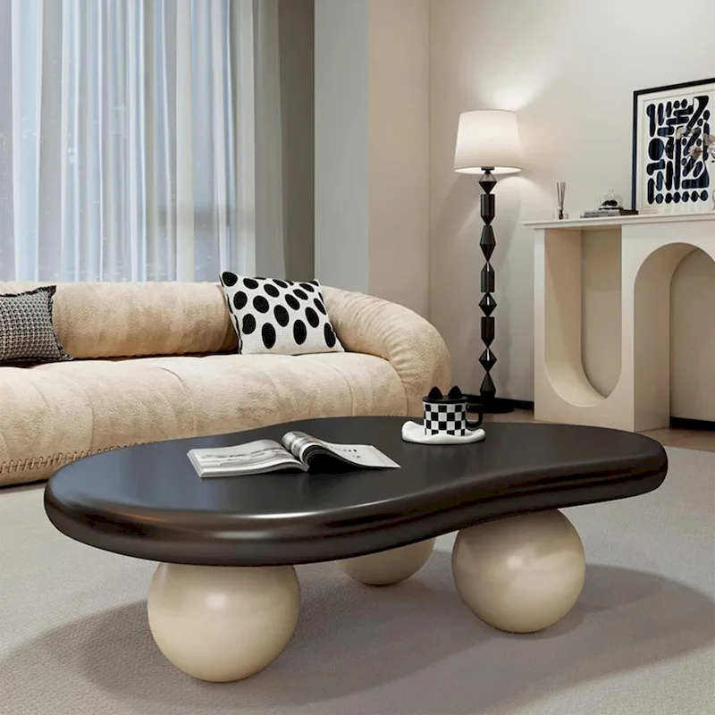 48 Modern Coffee Table, Cloud Shaped, Wood