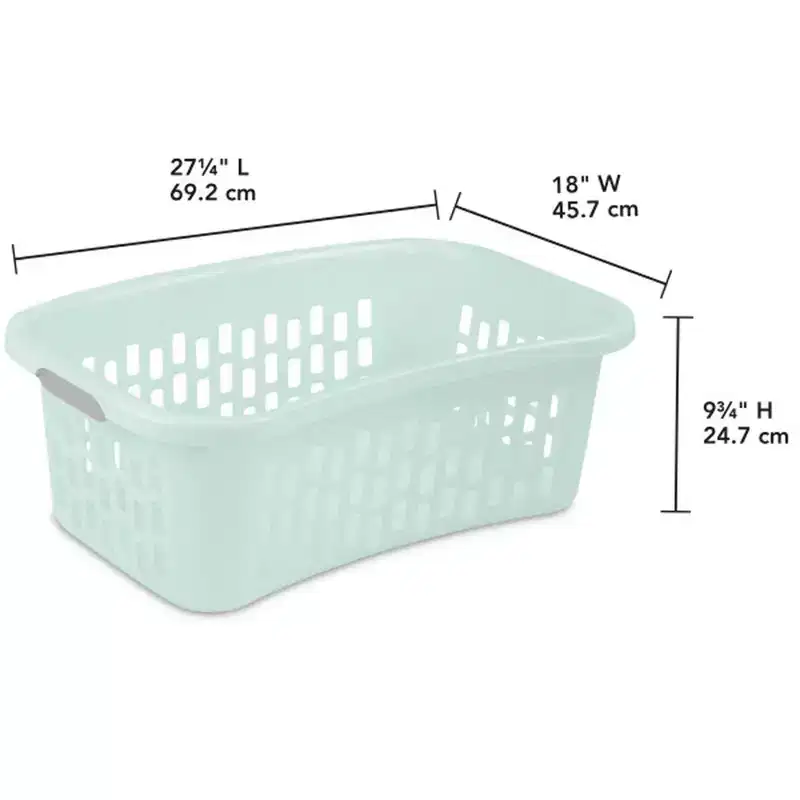 1.5 Bushel Plastic Laundry Basket, Clothes Hamper - Mint, 6 Pack