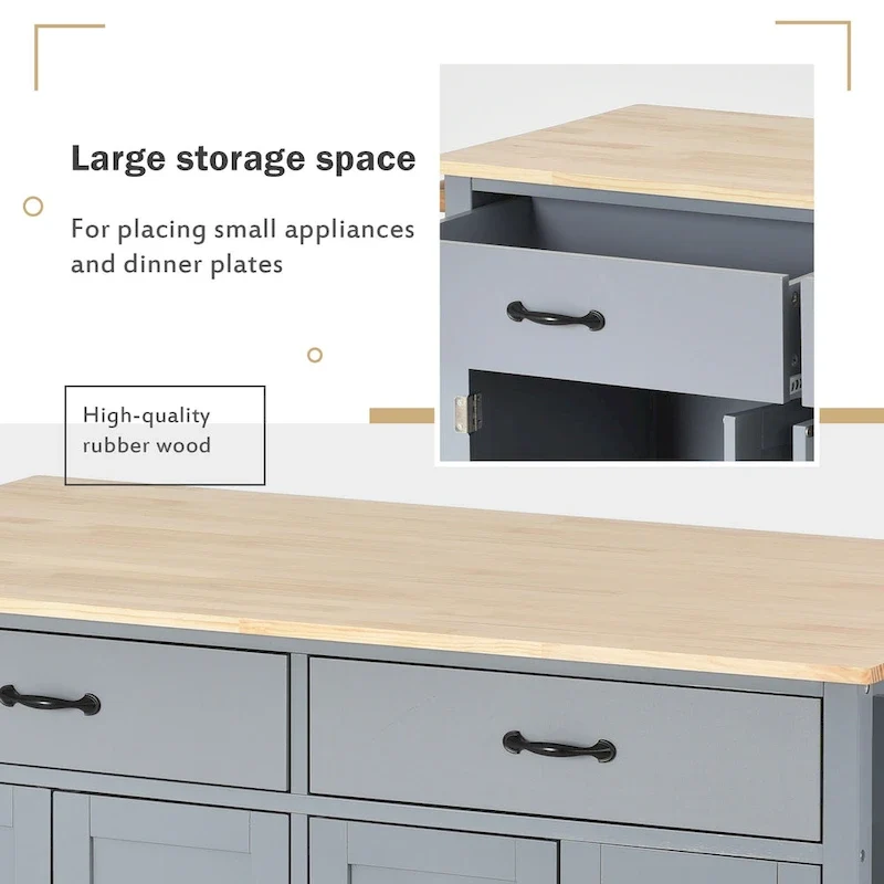 Kitchen Island Finish with Wood Top Kitchen Cart