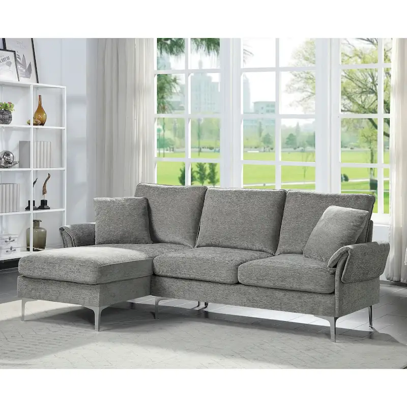 Contemporary Chenille Padded Sectional