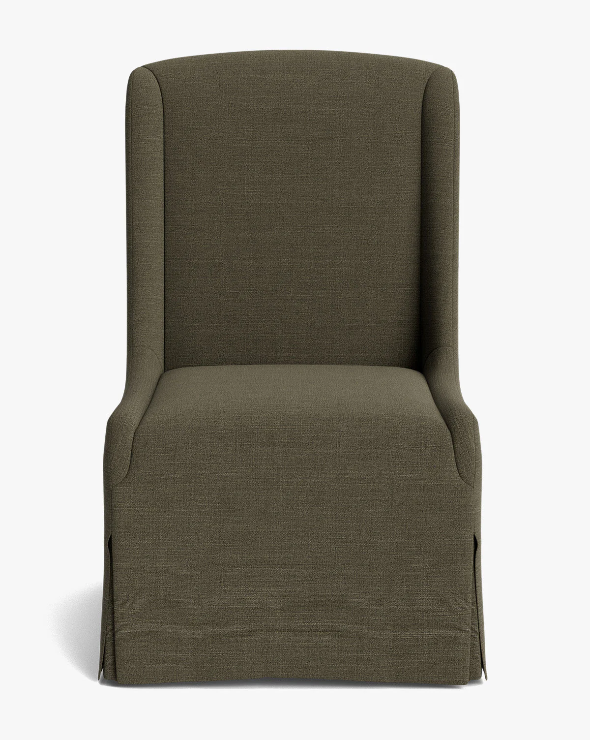 Classic Upholstered Dining Chair with Oak Legs & Brass Casters for Dining Room