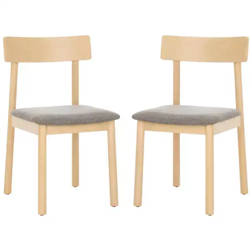 Lizette Retro Dining Chair (Set of 2) - DCH1002 - White Oak/Grey - Safavieh