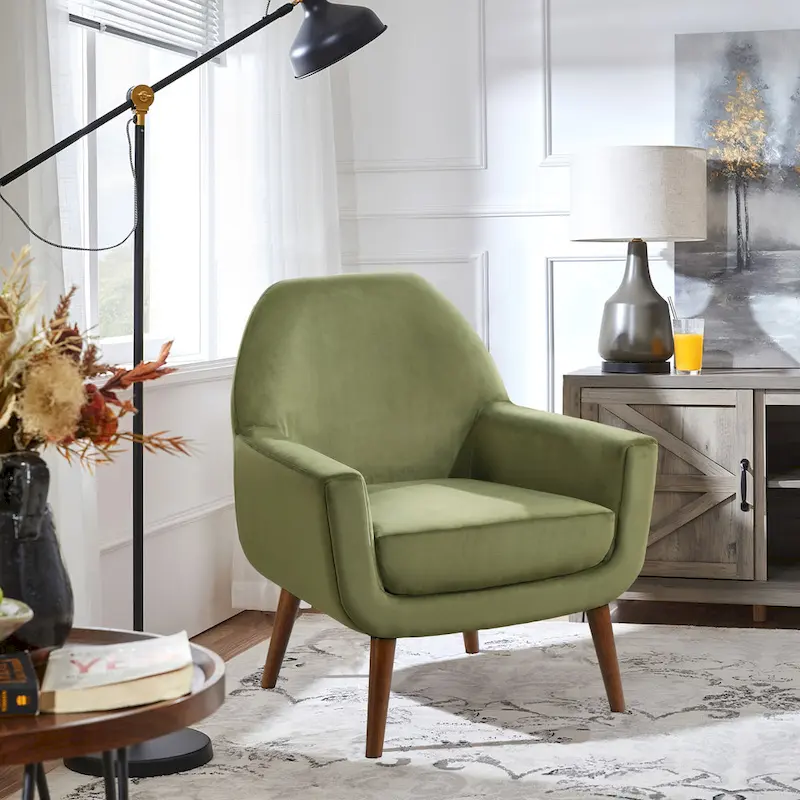 Mid-Century Velvet Arm Chair