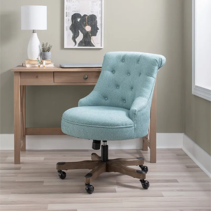 Blue Speckled Upholstered Office Chair