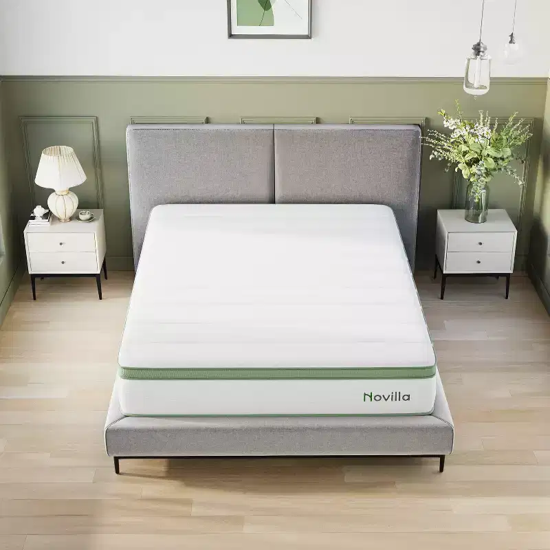 Novilla 6/8/10/12/14 inch Medium Cooling Gel Memory Foam Hybrid Mattress, CertiPUR-US, OEKO-TEX Certified