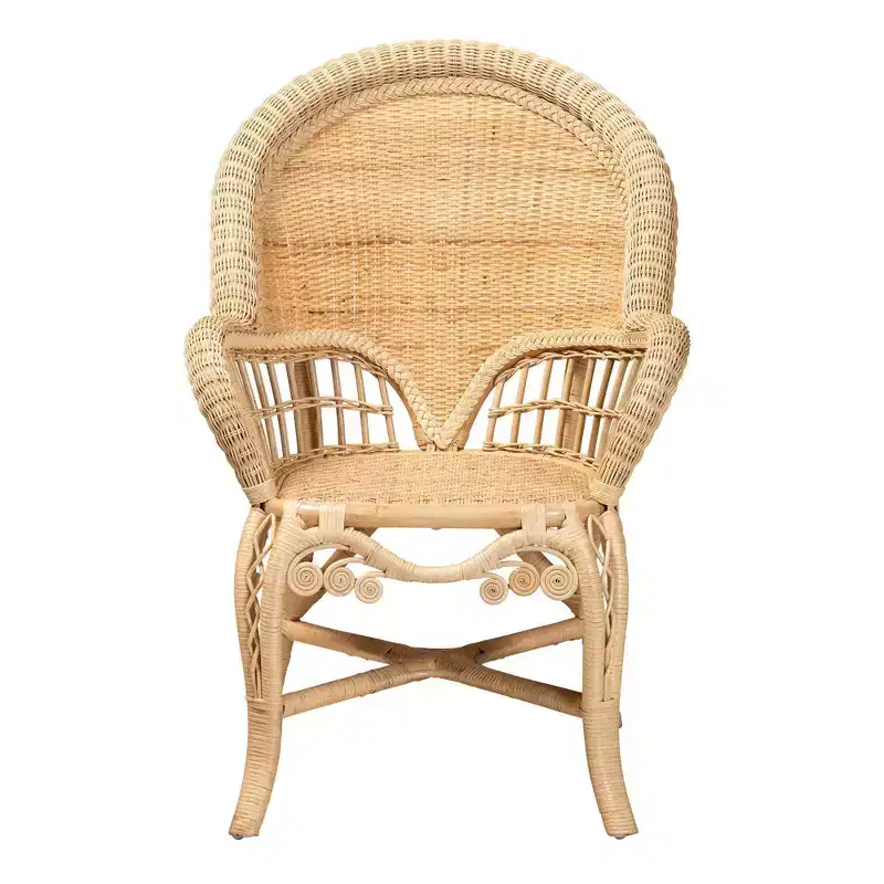 bali & pari Ratu Rattan Accent Chair: Handcrafted, Bohemian Design, No Assembly Required