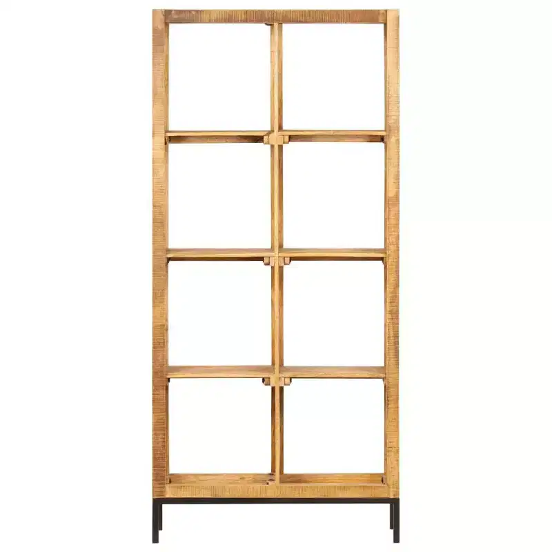 Brown Solid Mango Wood Bookshelf, 8-Shelf, Rectangular, Indoor