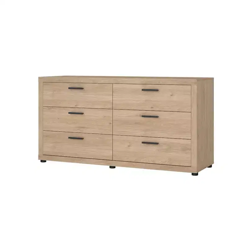 6 Drawer Double Dresser, Jackson Hickory