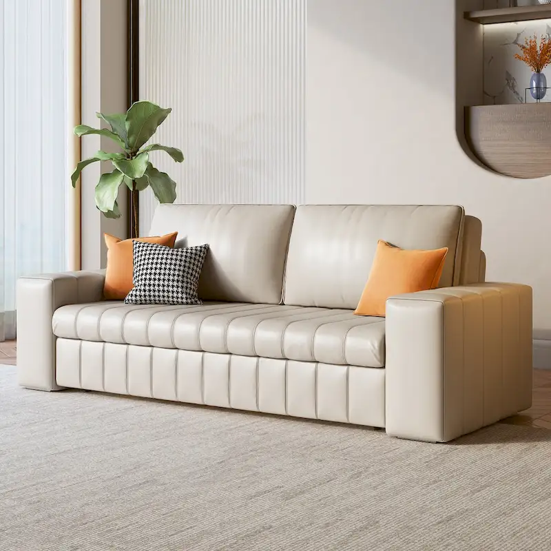Modern Upholstered Loveseat Sleeper Sofa Bed with Storage