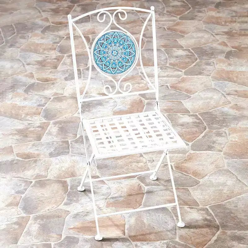 The Lakeside Collection Metal Mosaic White Outdoor Chair -