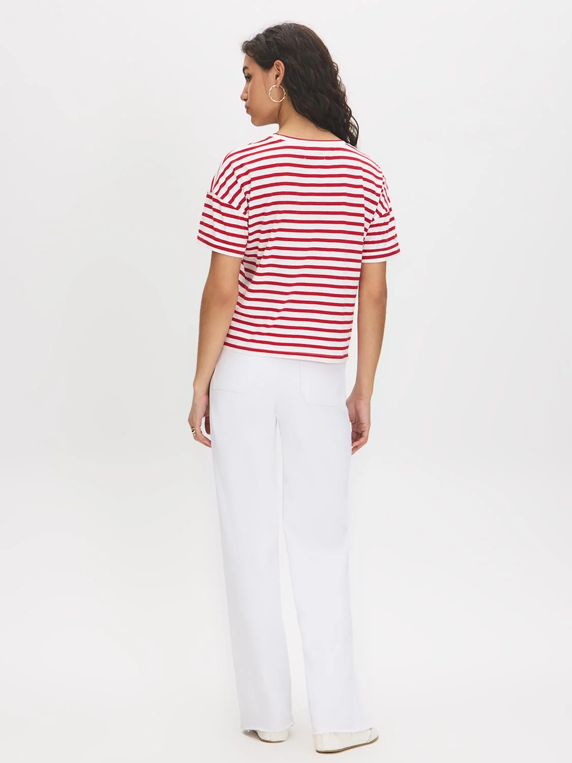 Striped Cotton Crew Neck Tee
