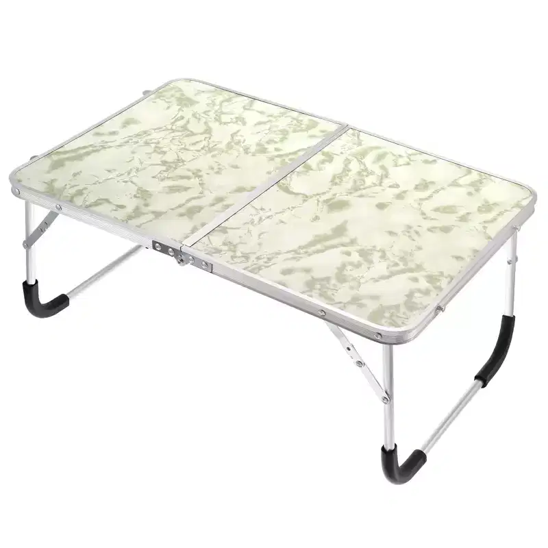 Unique Bargains Bed Sofa Picnic Foldable Portable Working Desk White Green 1 Pc