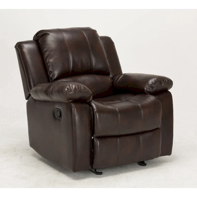 Leather Gel Glider Rocker Recliner – Multiple Colors, 330 lbs Capacity