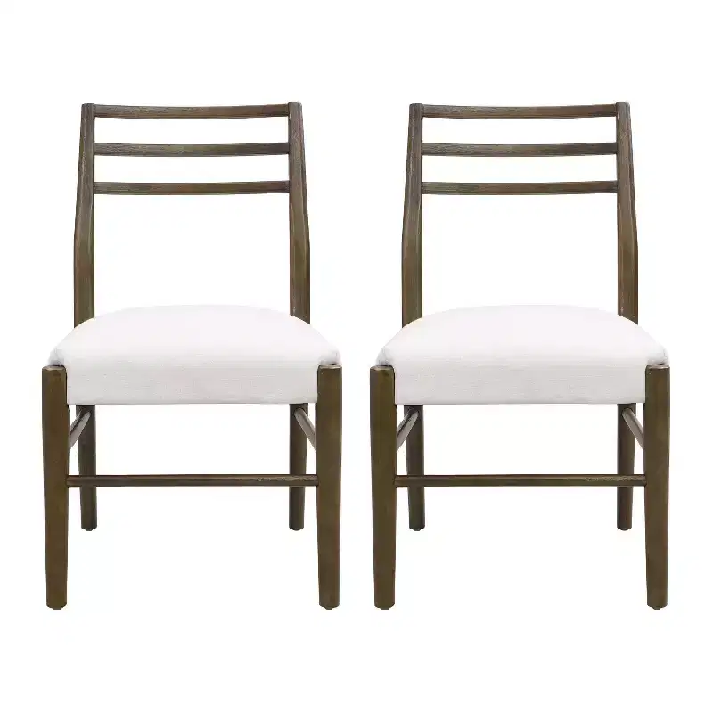 Christopher Knight Home Set of 2 Henry Farmhouse Upholstered Rubberwood Dining Chairs Brown