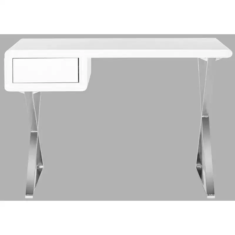 Hanover Desk - FOX2207 - White/Chrome - Safavieh Couture