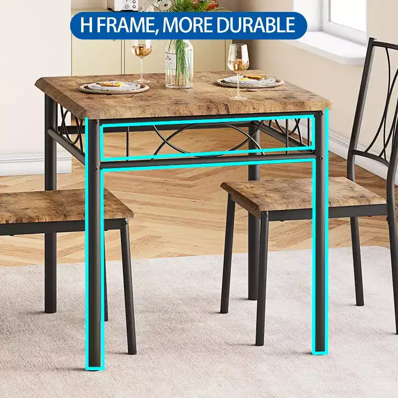 Rectangle Kitchen Table, with 4 Upholstered Chairs